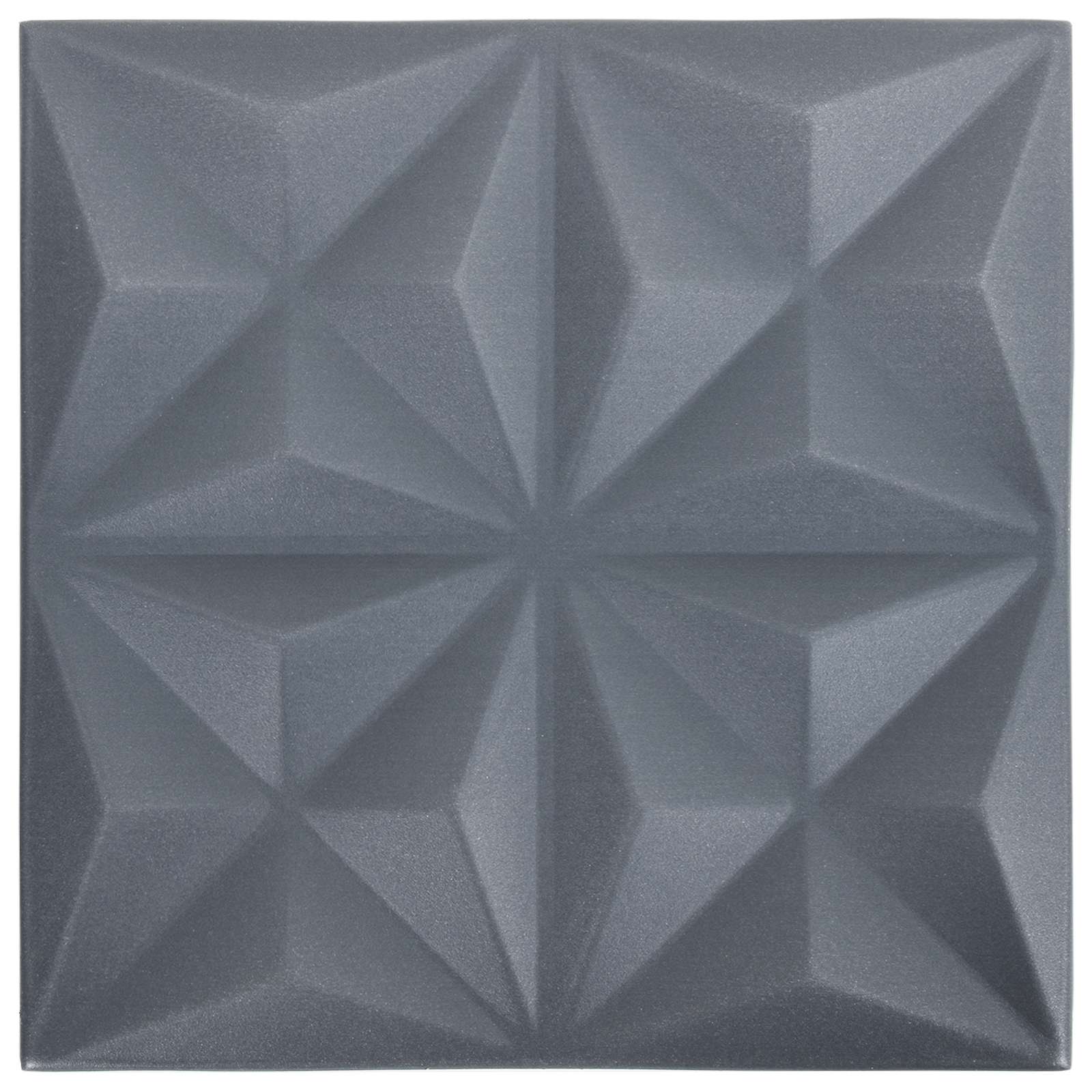Wandpaneele 12 stk. 50 x 50 cm Origami Grau XPS Schaum