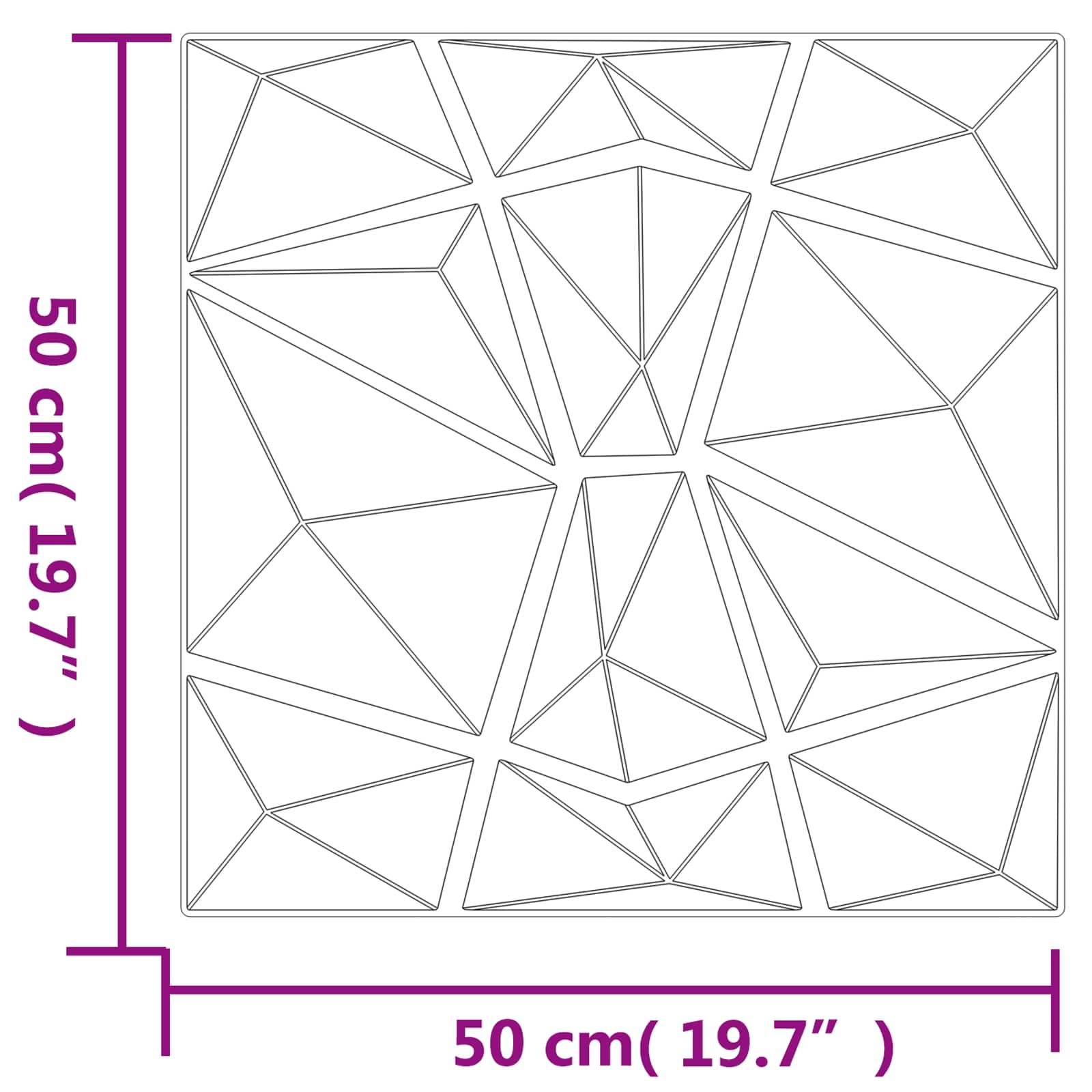 Wandpaneele 24 stk. 50 x 50 cm Betongrau XPS Schaum