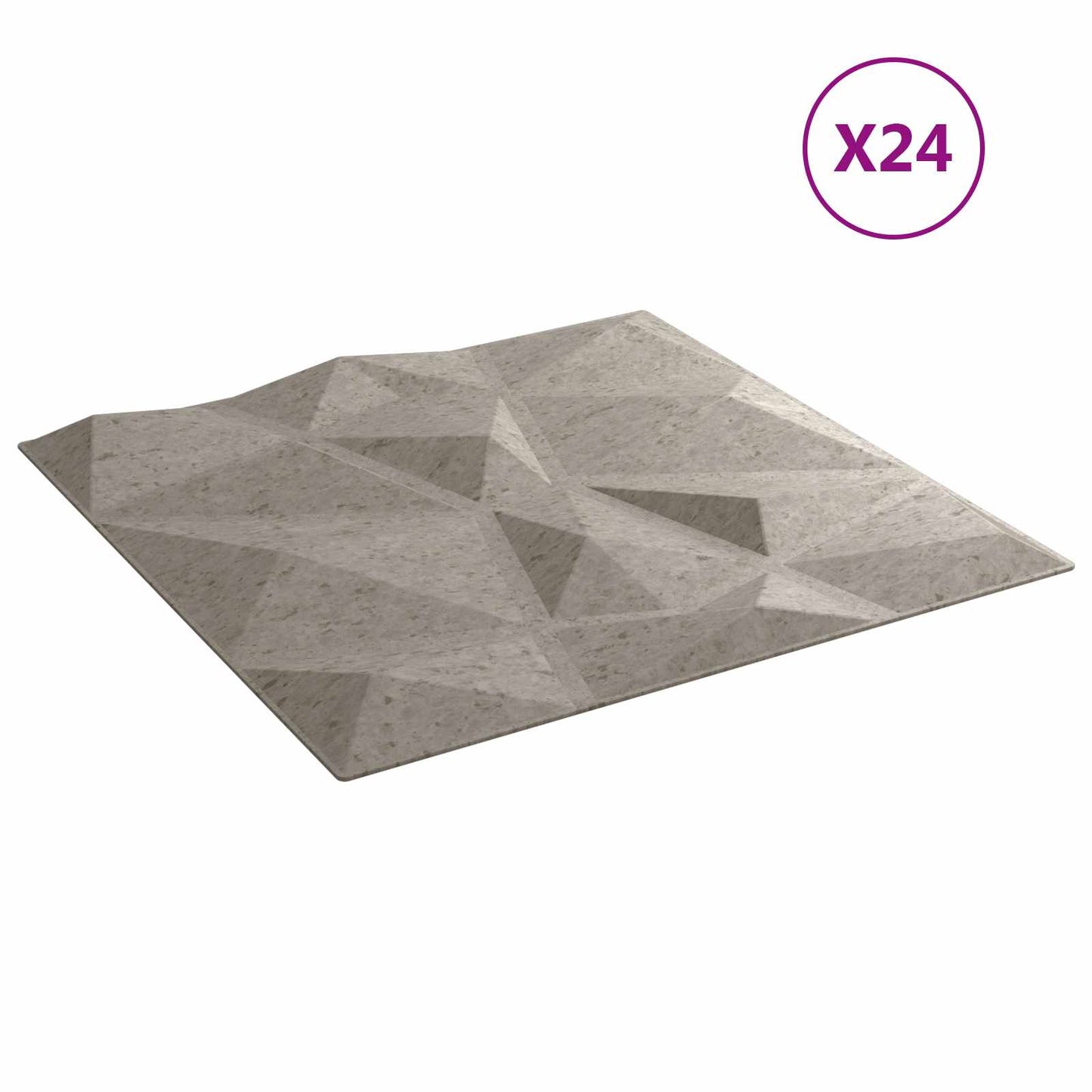 Wandpaneele 24 stk. 50 x 50 cm Betongrau XPS Schaum
