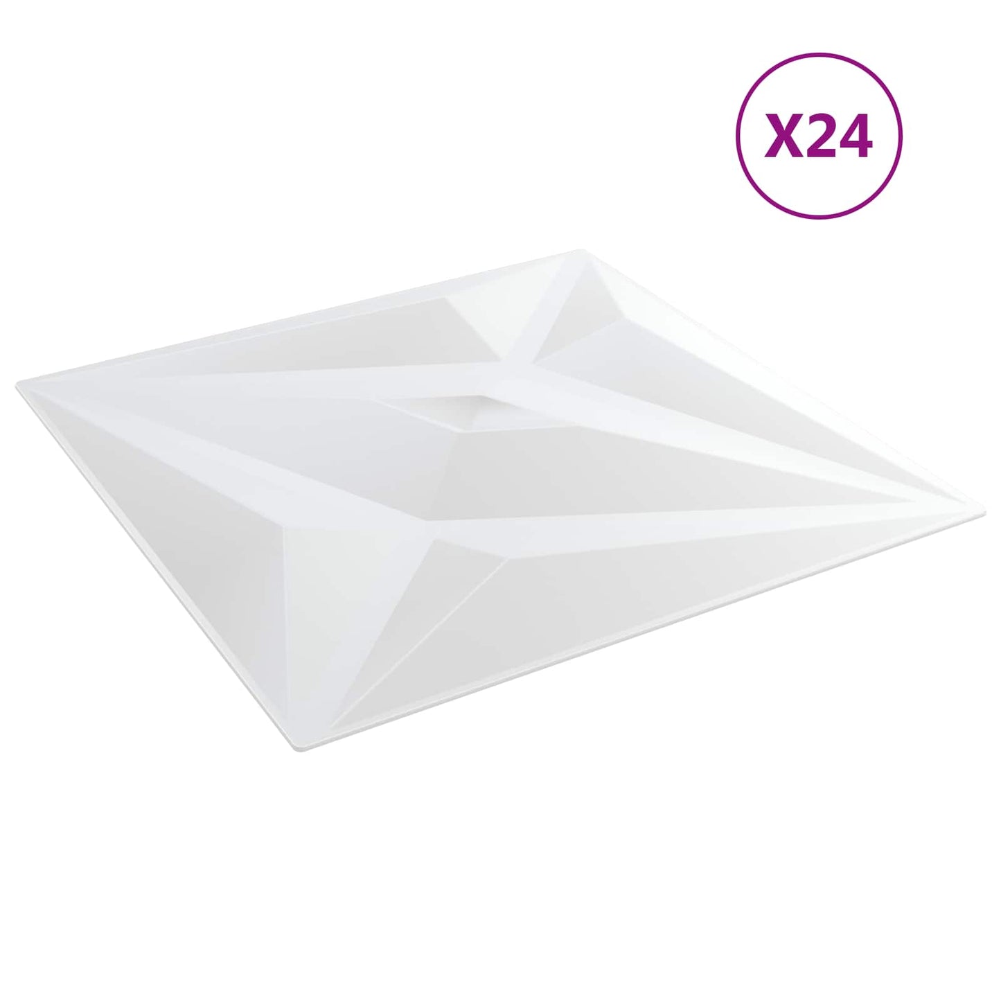 Wandpaneele 24 stk. 50 x 50 cm Weiß Stern XPS Schaum