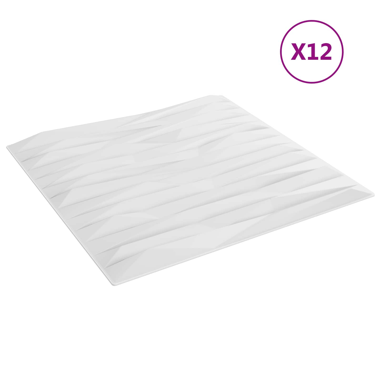 Wandpaneele 12 stk. 50 x 50 cm Weiß Stein XPS Schaum