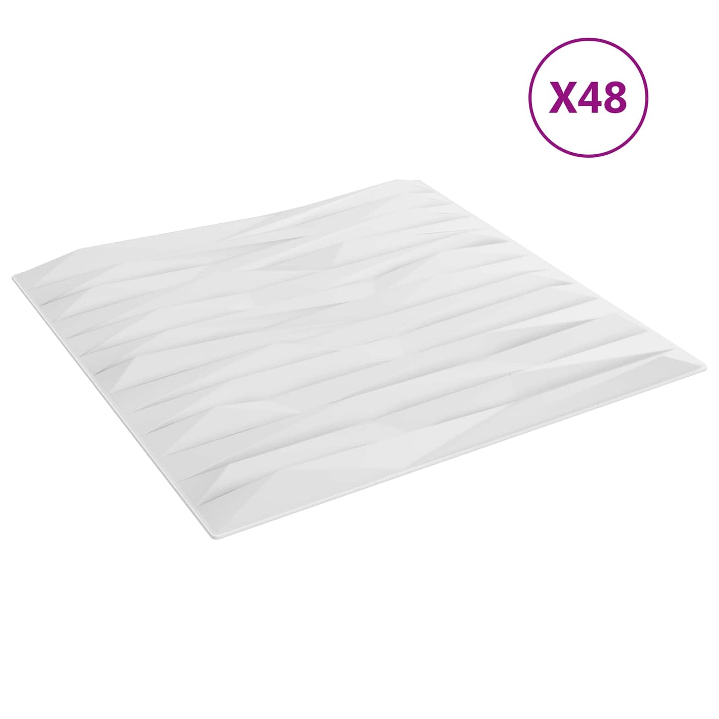 Wandpaneele 48 stk. 50 x 50 cm Weiß Stein XPS Schaum