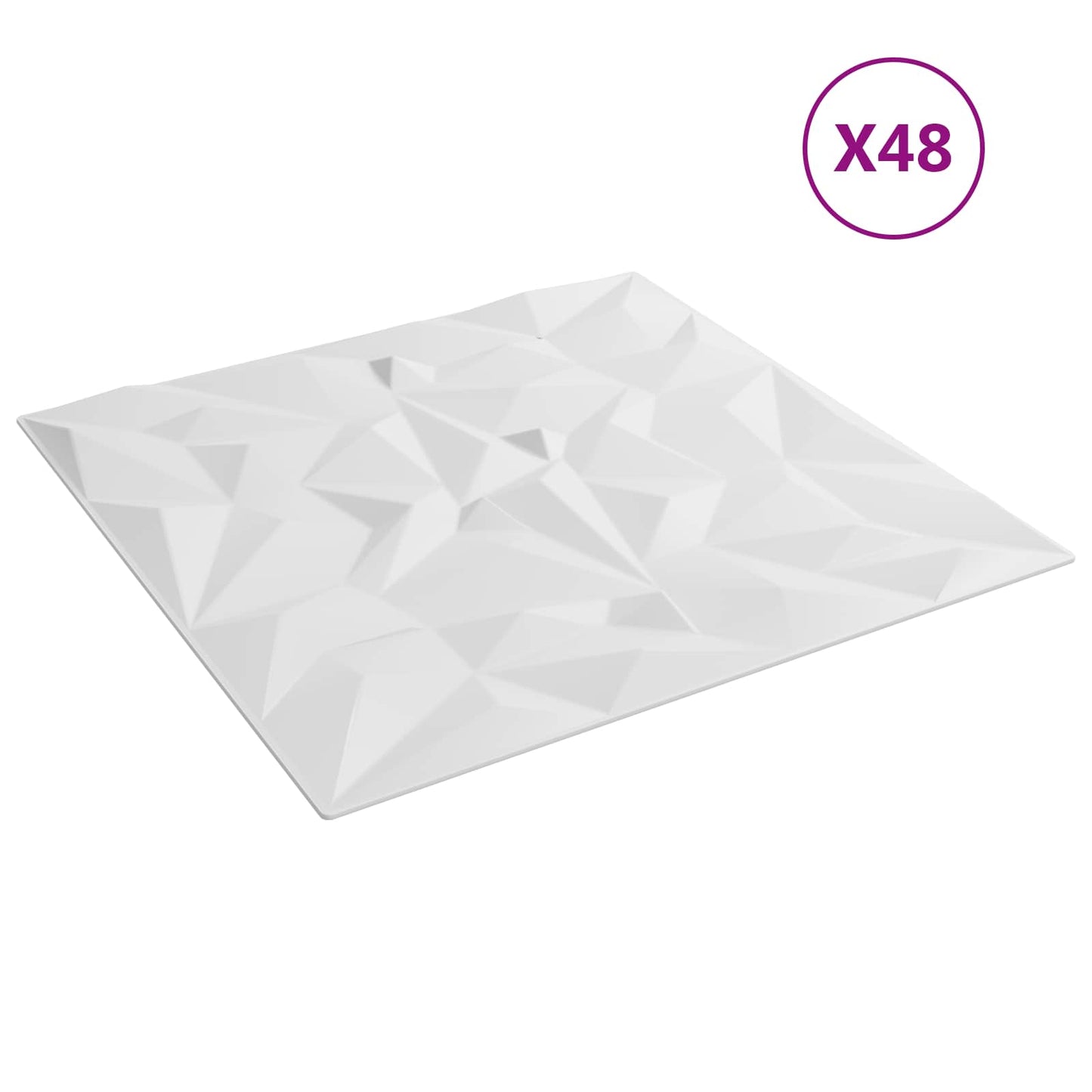 Wandpaneele 48 stk. 50 x 50 cm Weiß XPS Schaum