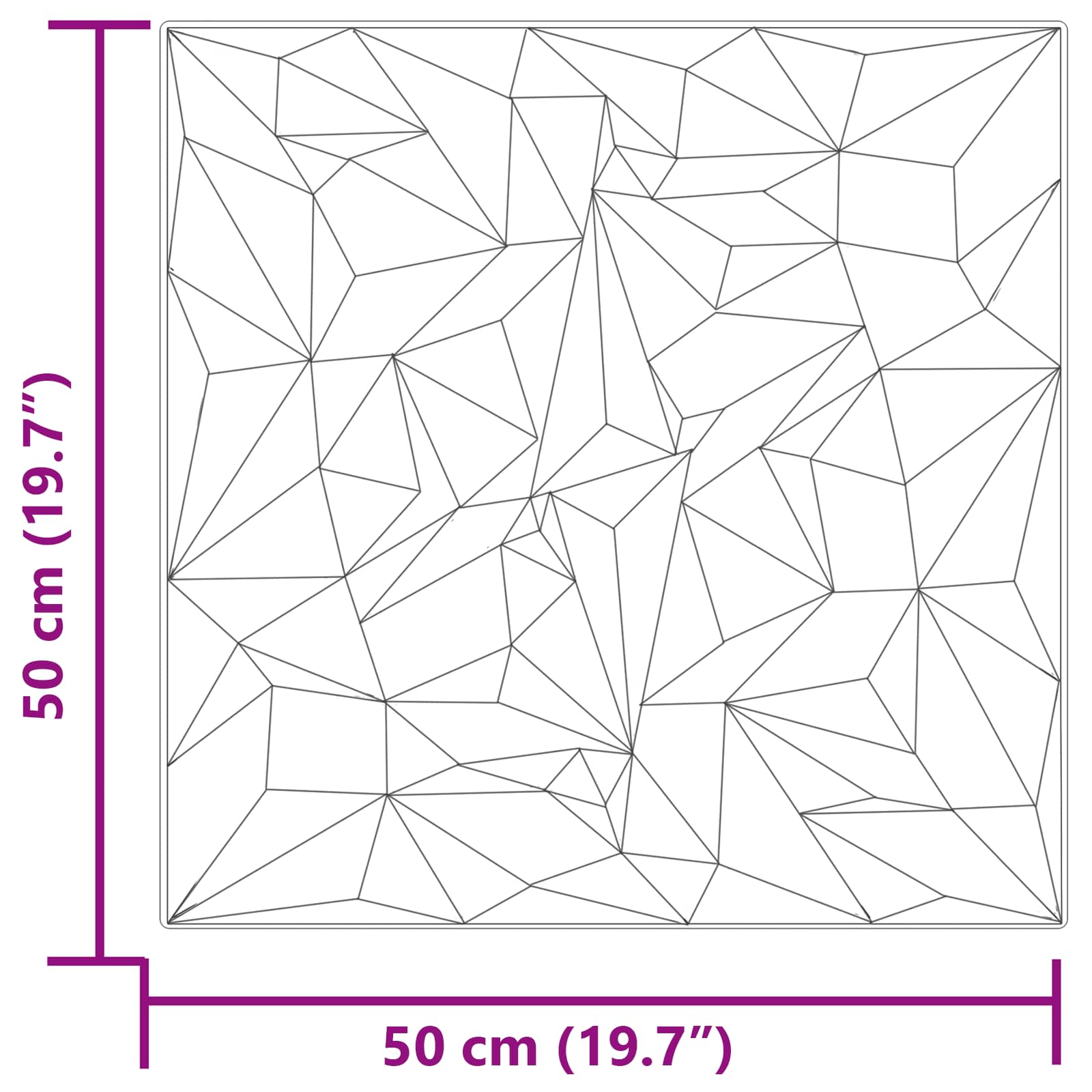 Wandpaneele 24 stk. 50 x 50 cm Amethyst Grau XPS Schaum