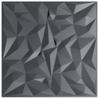 Wandpaneele 48 stk. 50 x 50 cm Amethyst Grau XPS Schaum