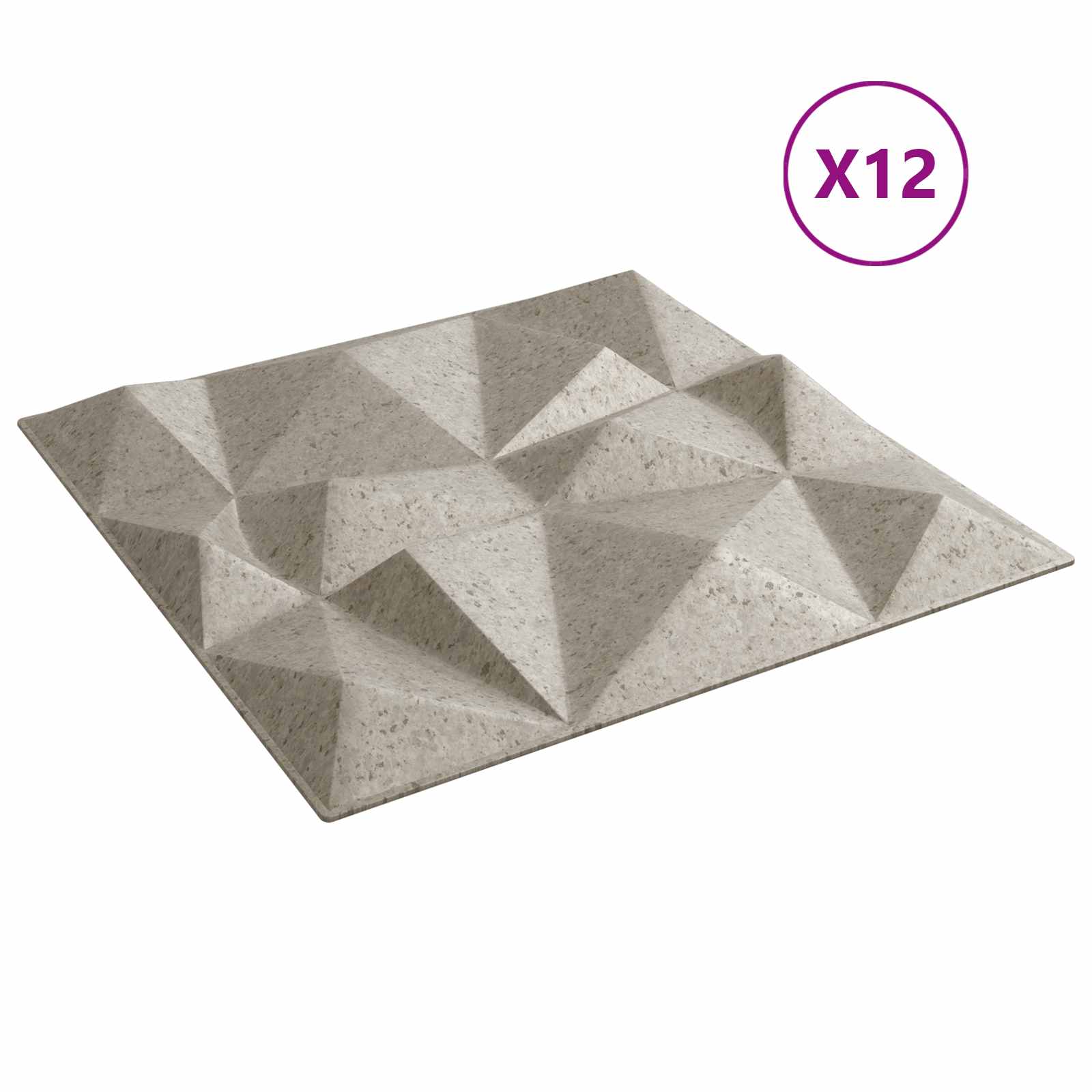 Wandpaneele 12 stk. 50 x 50 cm Diamant Beton XPS Schaum