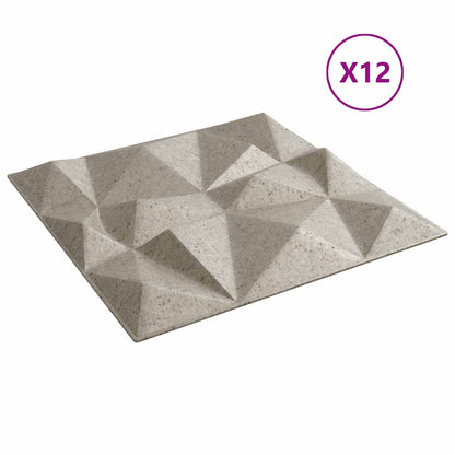 Wandpaneele 12 stk. 50 x 50 cm Diamant Beton XPS Schaum