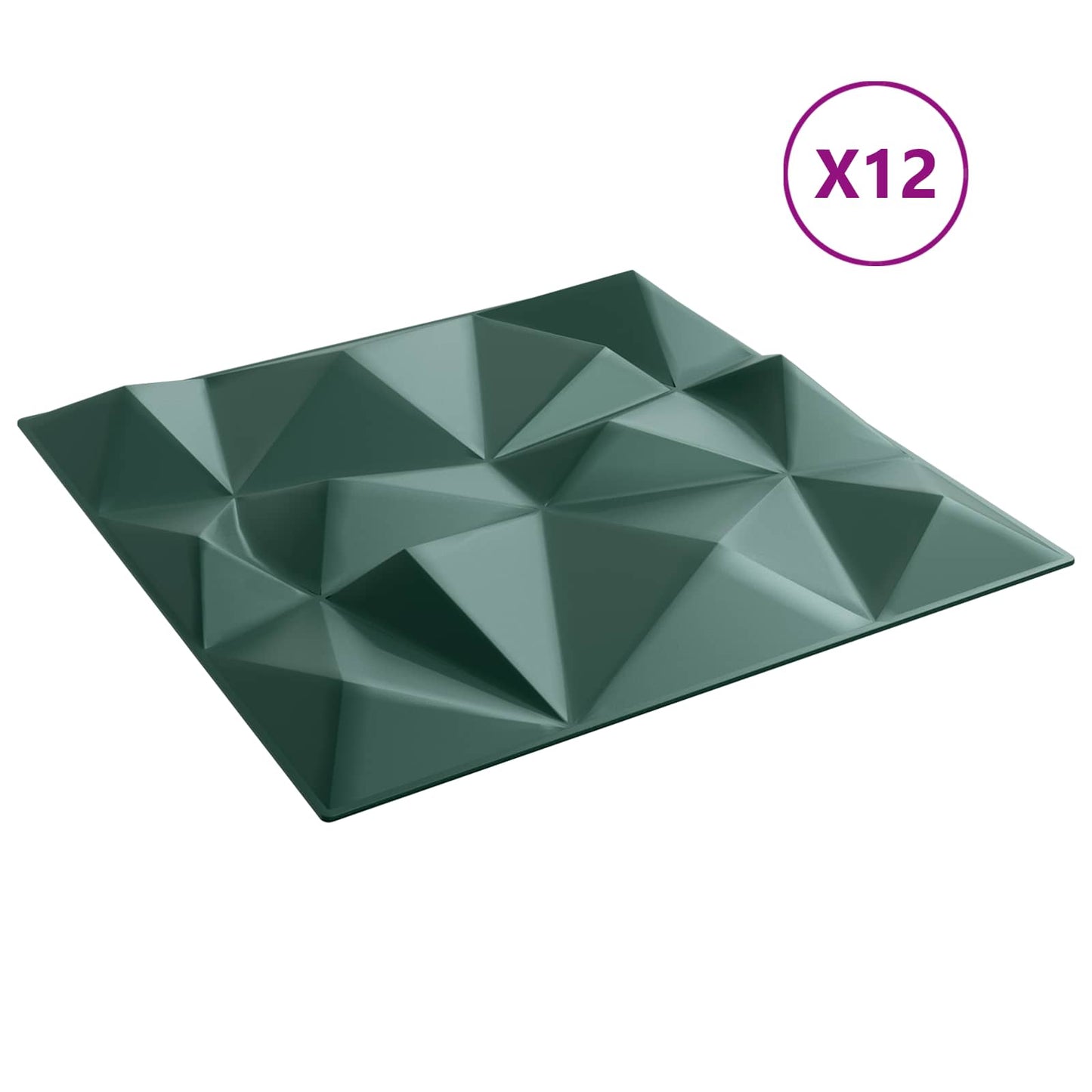 Wandpaneele 12 stk. 50 x 50 cm Diamant Grün XPS Schaum