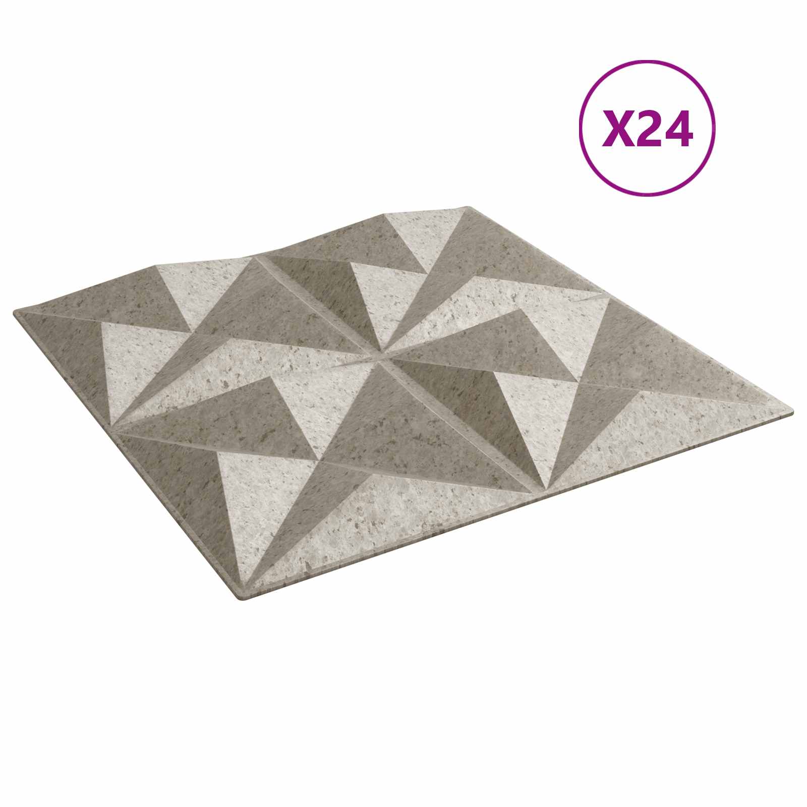 Wandpaneele 24 stk. 50 x 50 cm Origami Beton XPS Schaum