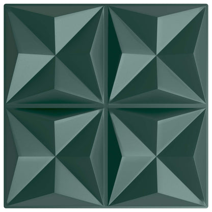 Wandpaneele 12 stk. 50 x 50 cm Origami Grün XPS Schaum