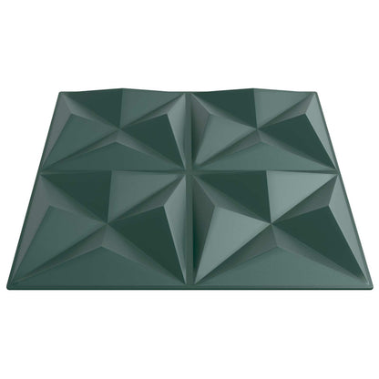 Wandpaneele 24 stk. 50 x 50 cm Origami Grün XPS Schaum