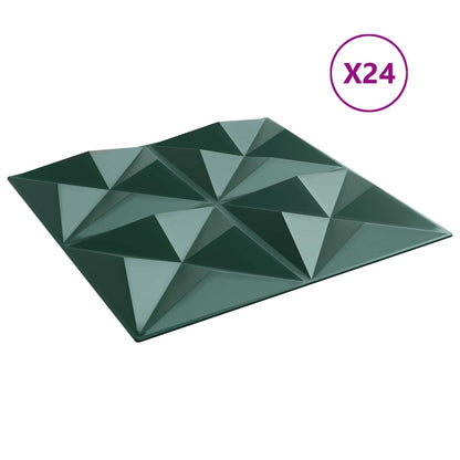 Wandpaneele 24 stk. 50 x 50 cm Origami Grün XPS Schaum