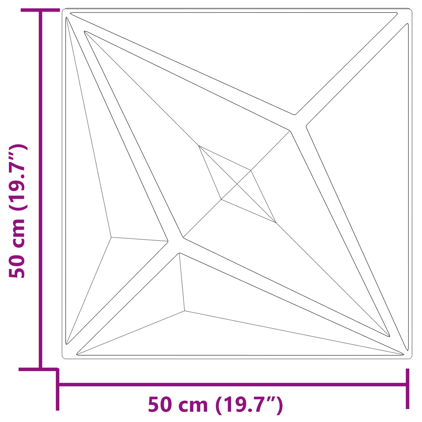 Wandpaneele 24 stk. 50 x 50 cm Stern Grau XPS Schaum