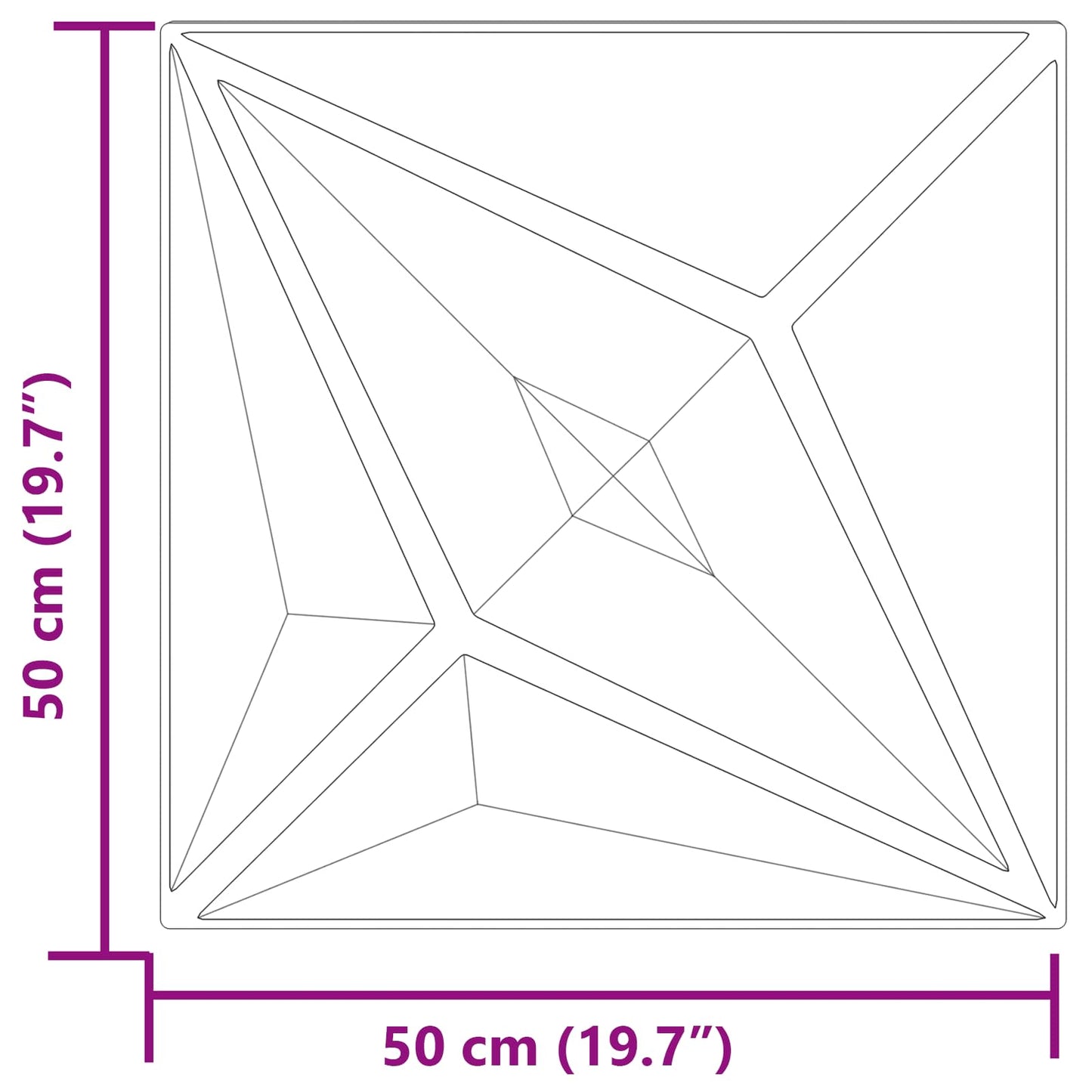 Wandpaneele 12 stk. 50 x 50 cm Stern Beton XPS Schaum