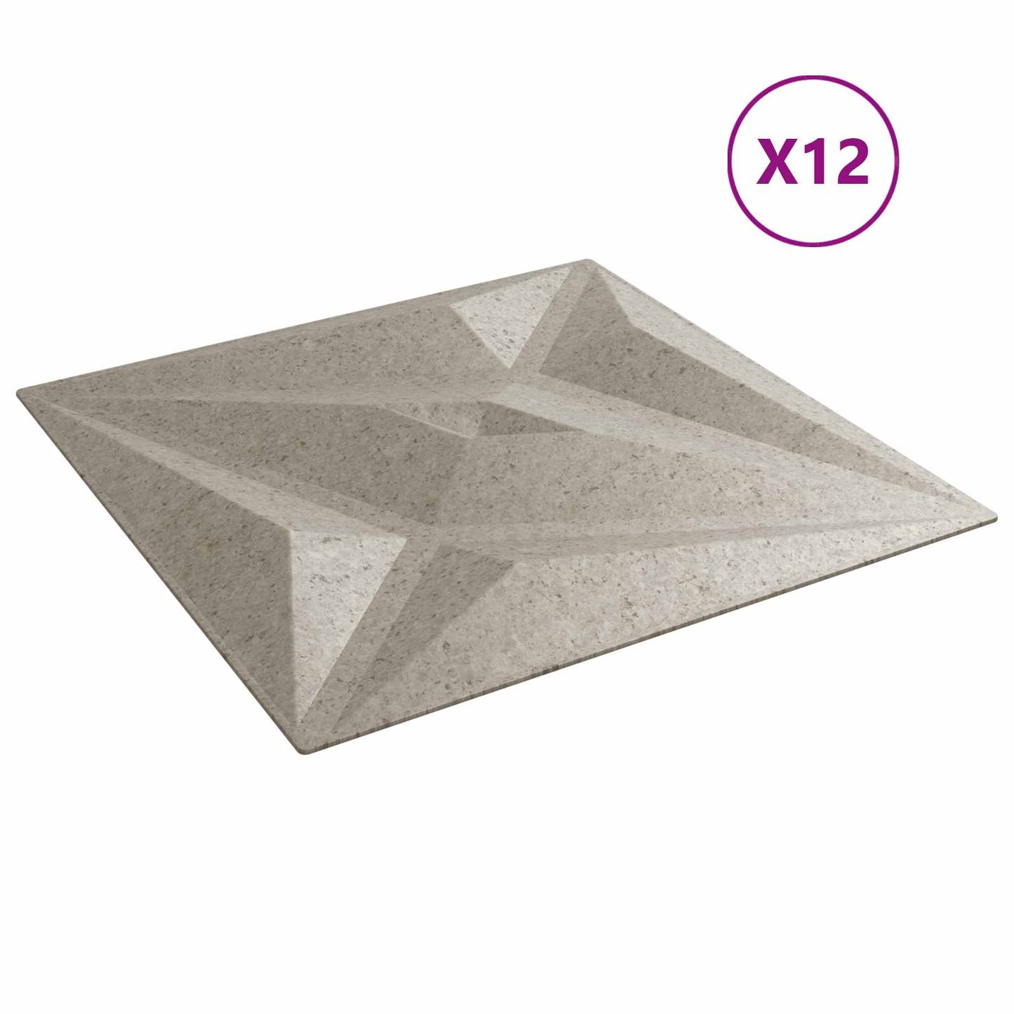 Wandpaneele 12 stk. 50 x 50 cm Stern Beton XPS Schaum