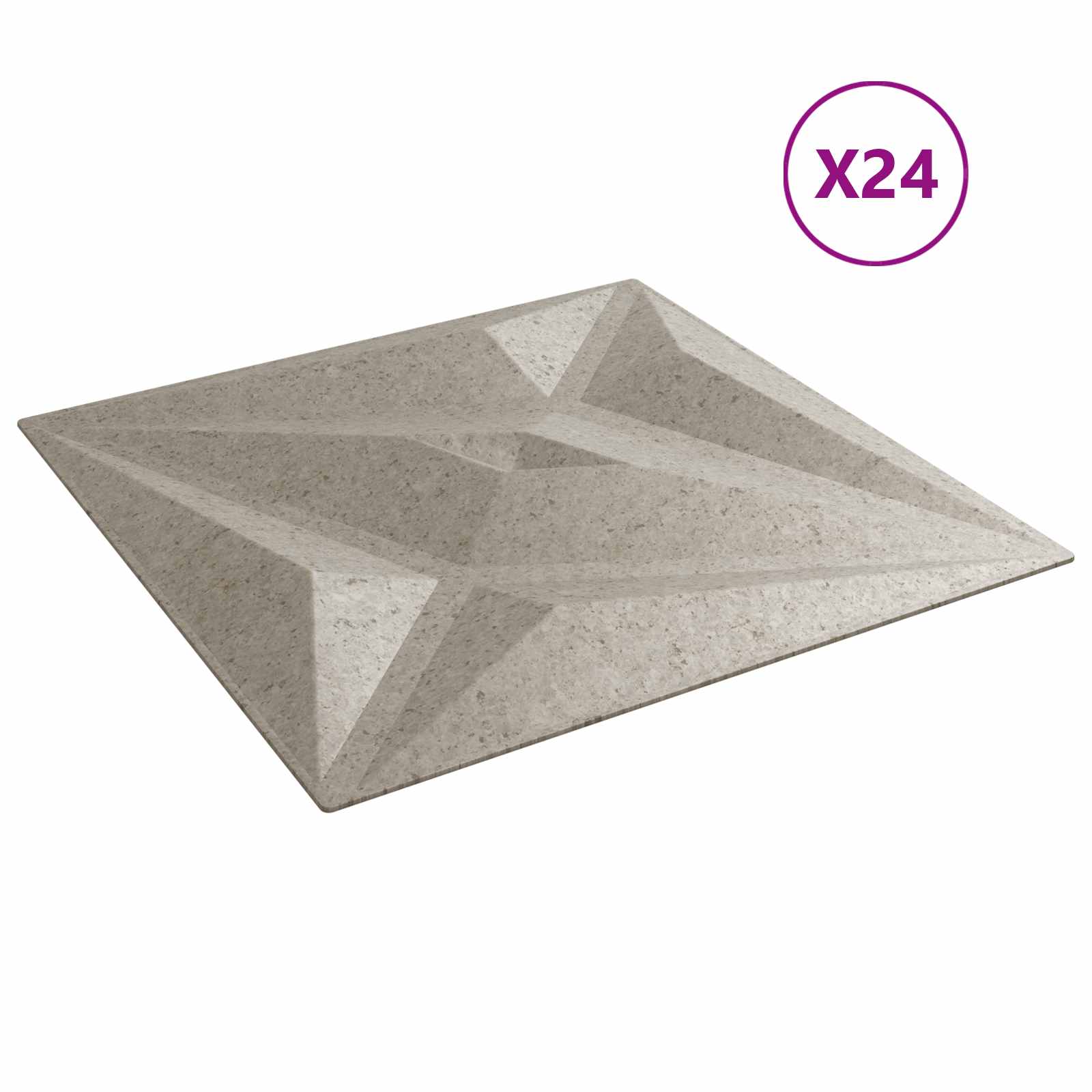 Wandpaneele 24 stk. 50 x 50 cm Stern Beton XPS Schaum