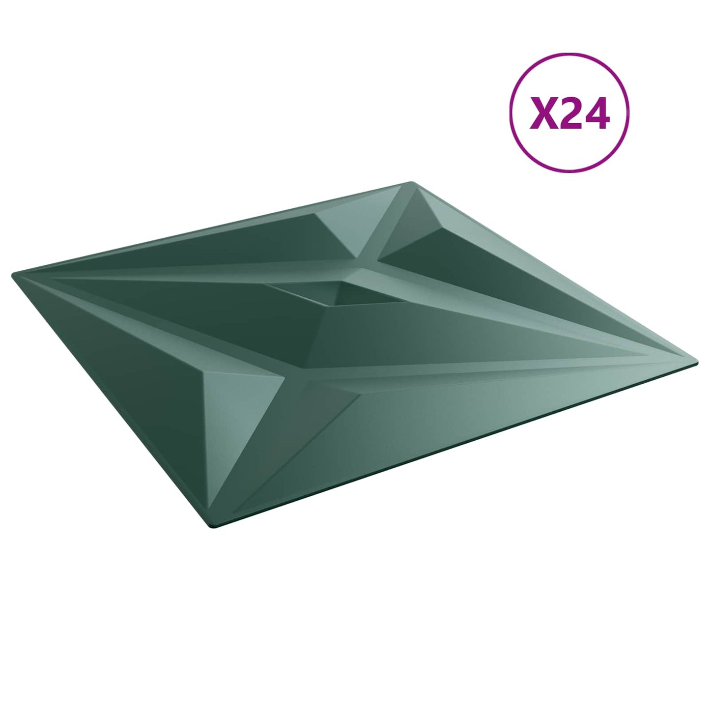 Wandpaneele 24 stk. 50 x 50 cm Stern Grün XPS Schaum