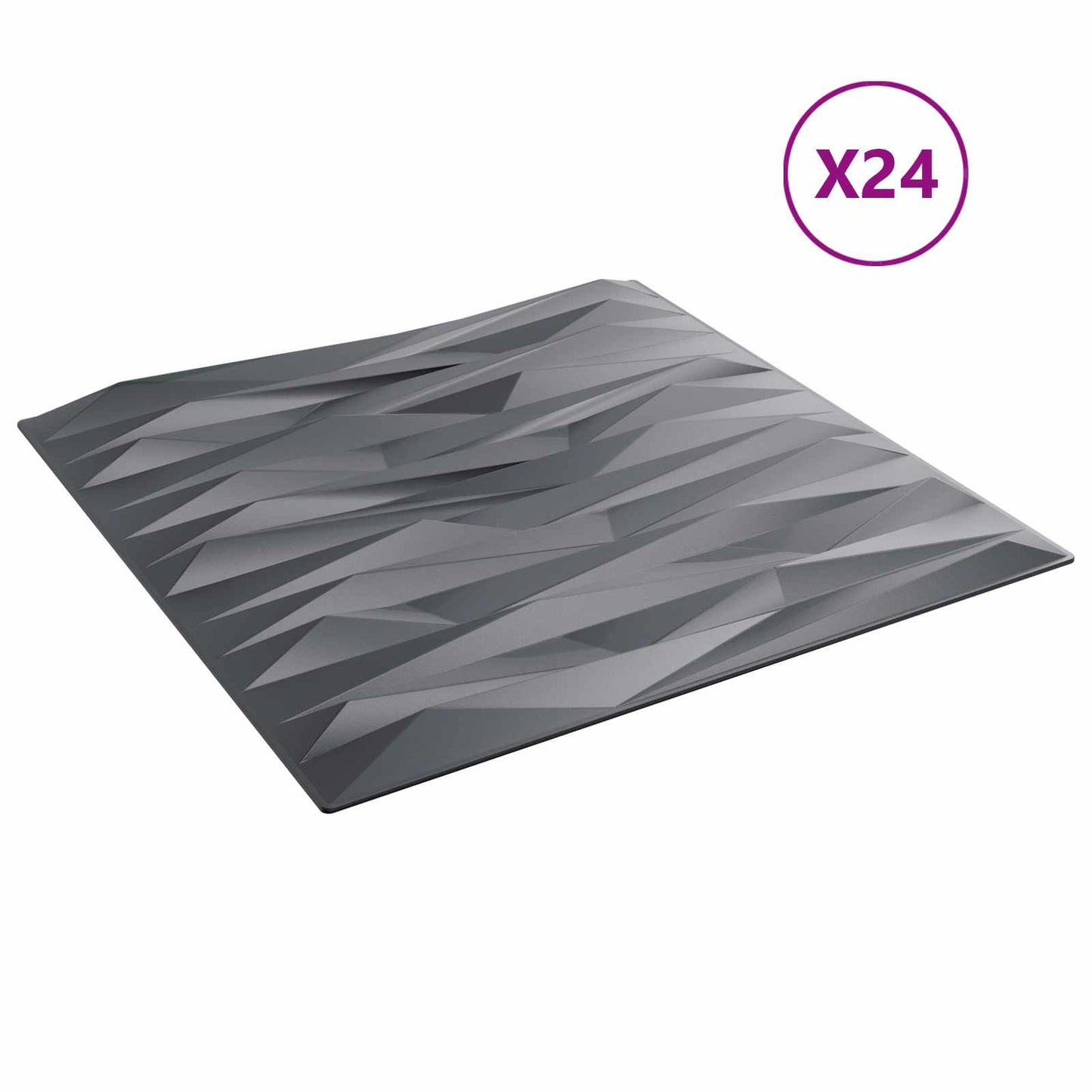 Wandpaneele 24 stk. 50 x 50 cm Steingrau XPS Schaum