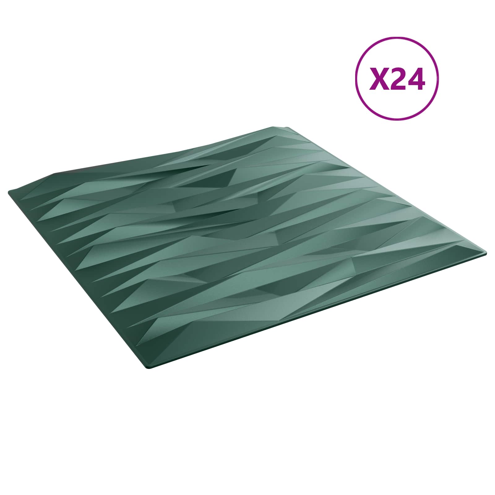 Wandpaneele 24 stk. 50 x 50 cm Stein Grün XPS Schaum