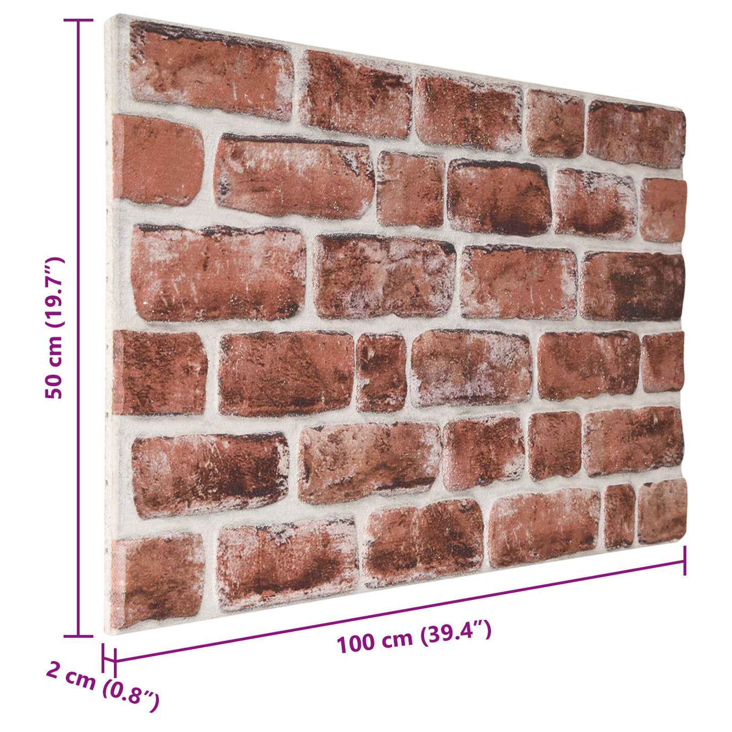Wandpaneele 10 stk. 100 x 50 cm Dunkelbraun und Weiß EPS-Schaum