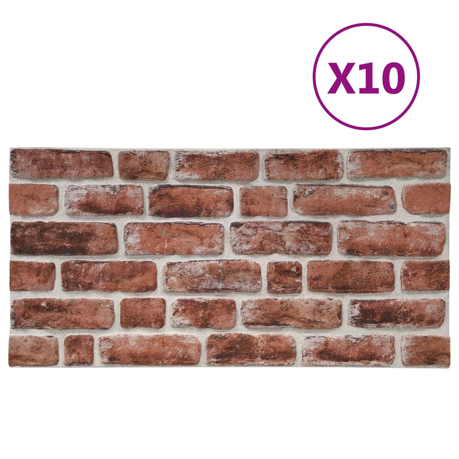 Wandpaneele 10 stk. 100 x 50 cm Dunkelbraun und Weiß EPS-Schaum
