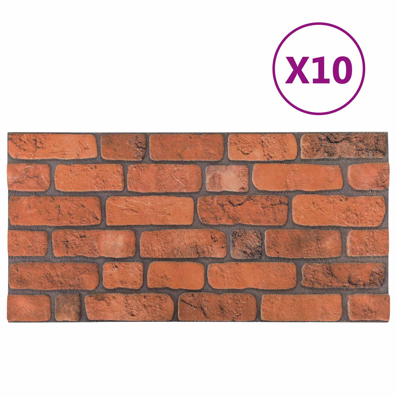 Wandpaneele 10 stk. 100 x 50 cm Terrakotta EPS-Schaum