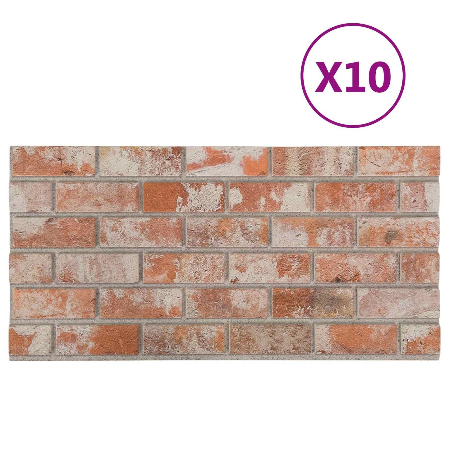 Wandpaneele 10 stk. 100 x 50 cm Orange EPS-Schaum