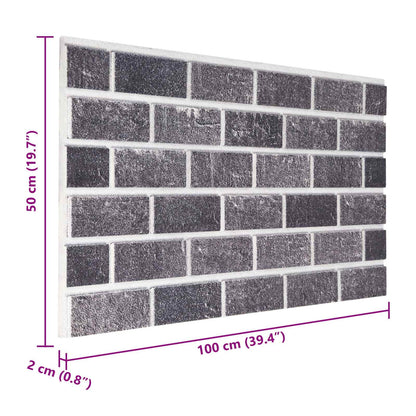 Wandpaneele 10 stk. 100 x 50 cm Schwarz und Grau EPS-Schaum