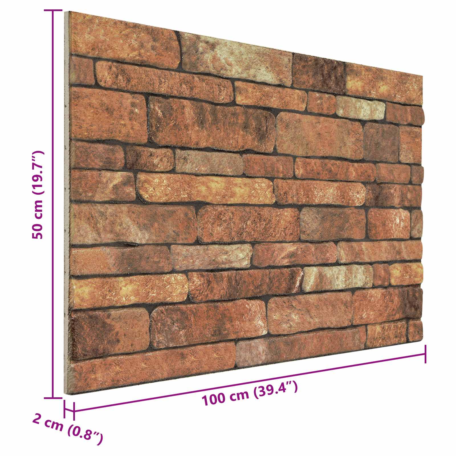 Wandpaneele 10 stk. 100 x 50 cm Braun und Weiß EPS-Schaum