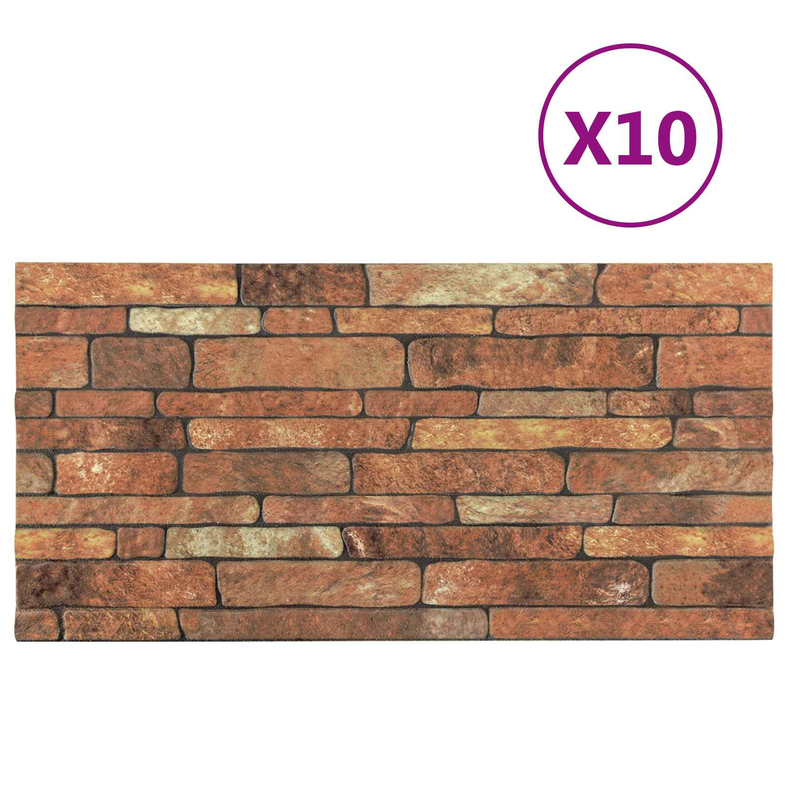 Wandpaneele 10 stk. 100 x 50 cm Braun und Weiß EPS-Schaum