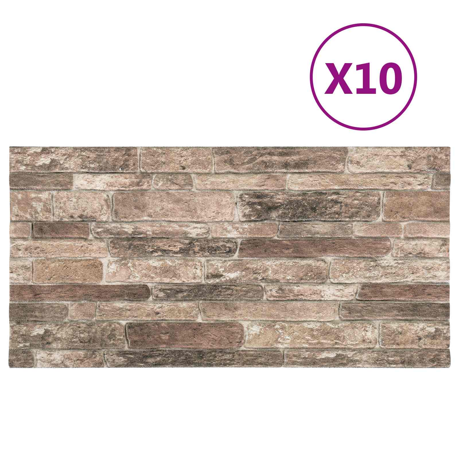 Wandpaneele 10 stk. 100 x 50 cm Mehrfarbig EPS-Schaum