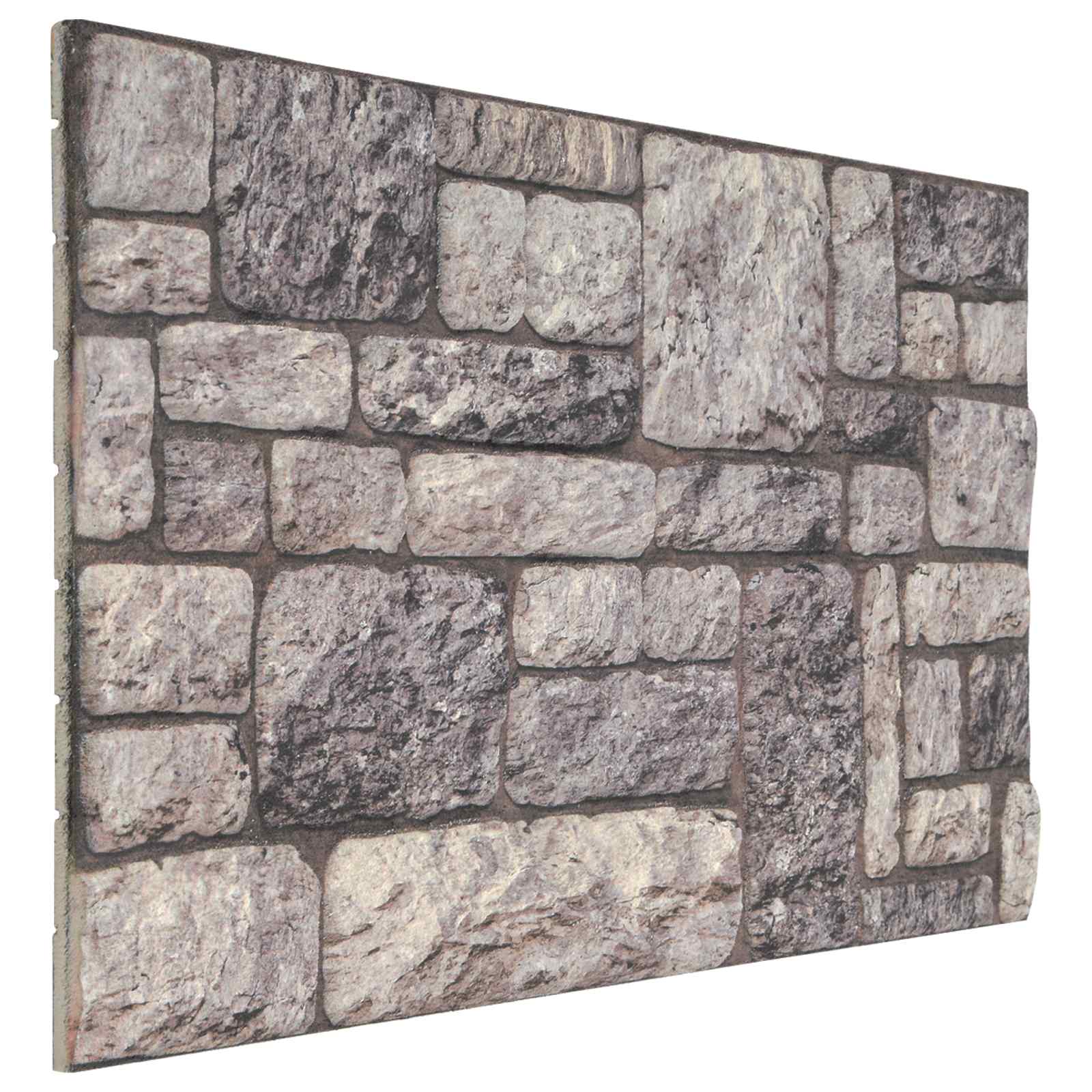 Wandpaneele 10 stk. 100 x 50 cm Grau und Weiß EPS-Schaum
