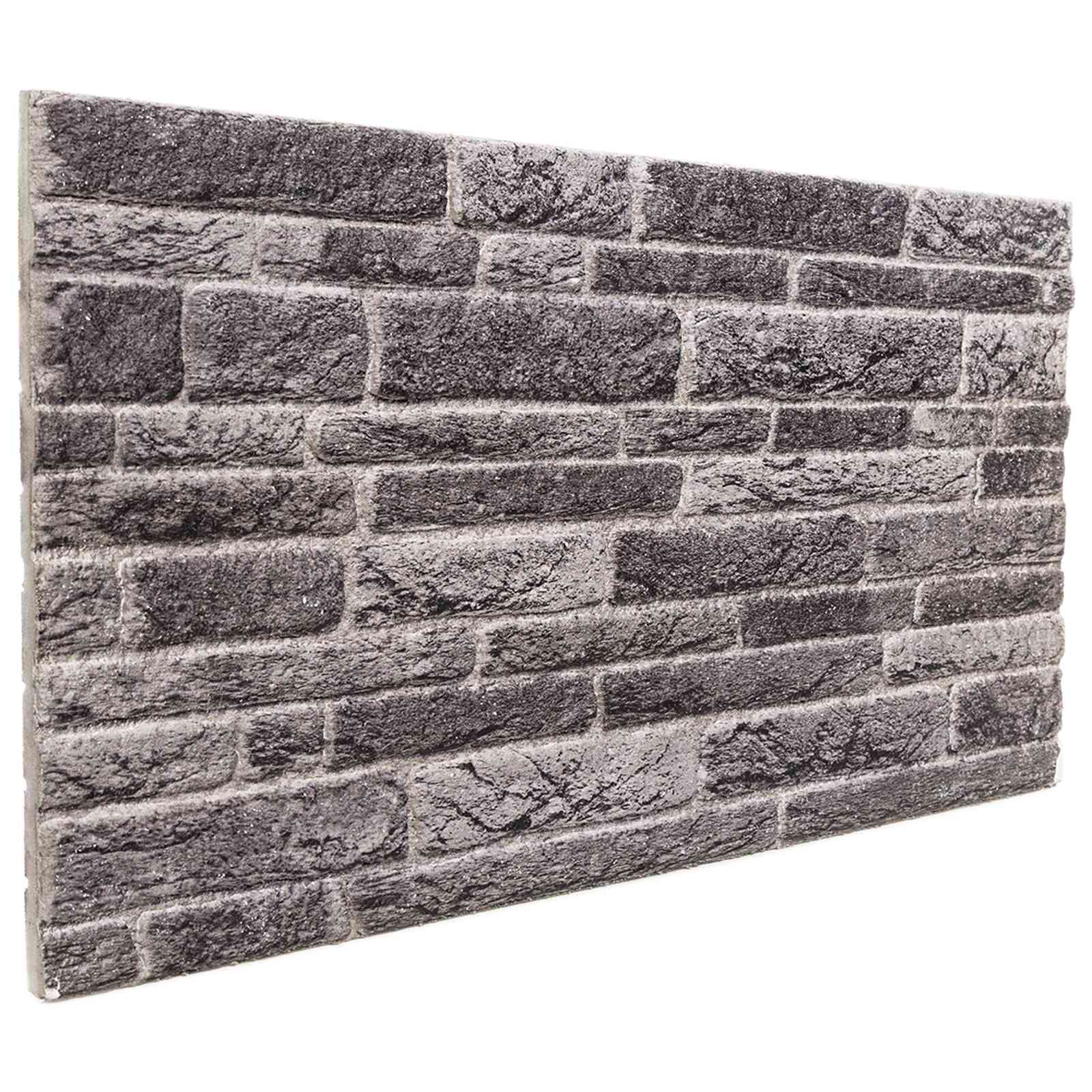 Wandpaneele 10 stk. 100 x 50 cm Anthrazit EPS-Schaum