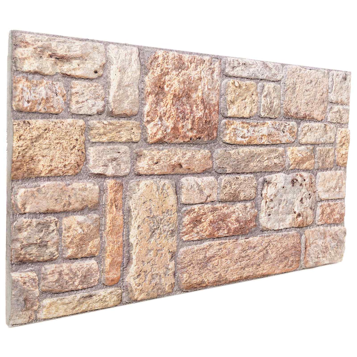 Wandpaneele 10 stk. 100 x 50 cm Hellbraun und Weiß EPS-Schaum