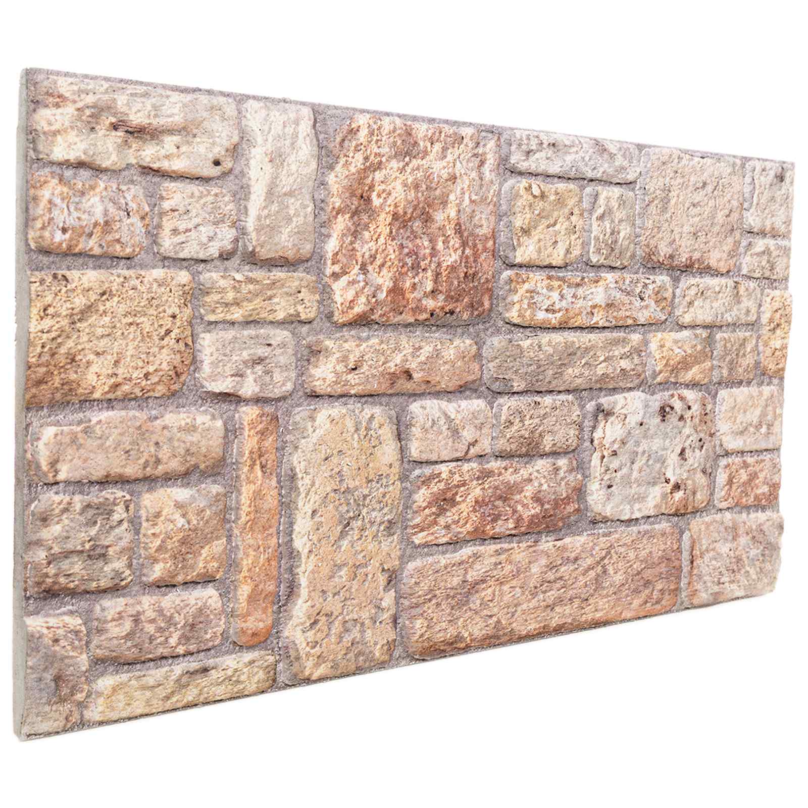 Wandpaneele 10 stk. 100 x 50 cm Hellbraun und Weiß EPS-Schaum