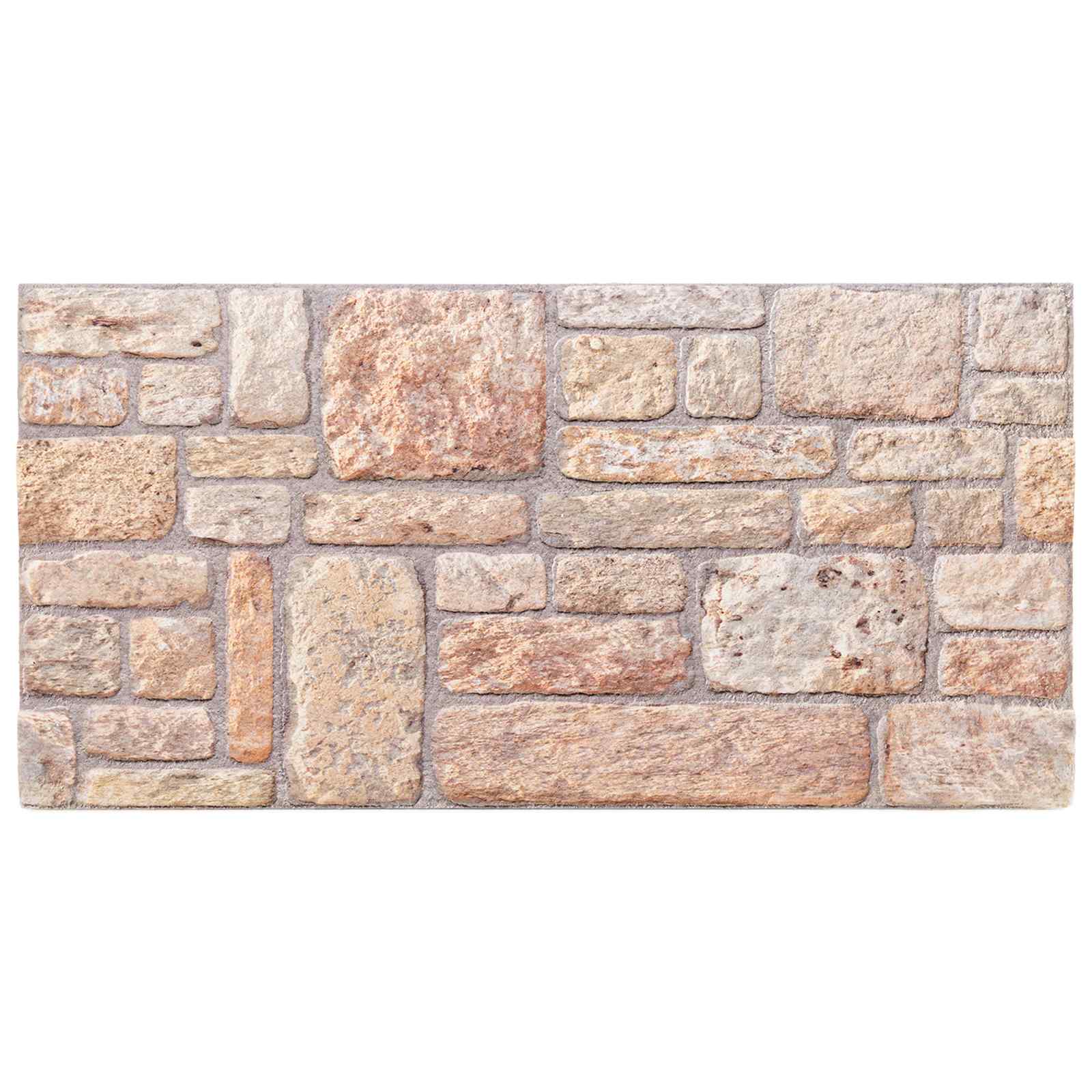 Wandpaneele 10 stk. 100 x 50 cm Hellbraun und Weiß EPS-Schaum