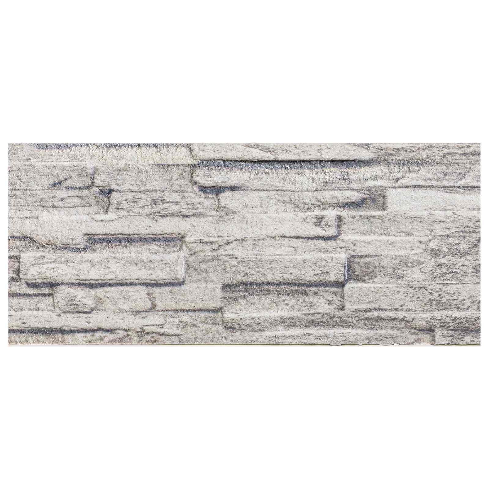 Wandpaneele 10 stk. 100 x 25 cm Hellgrau EPS-Schaum