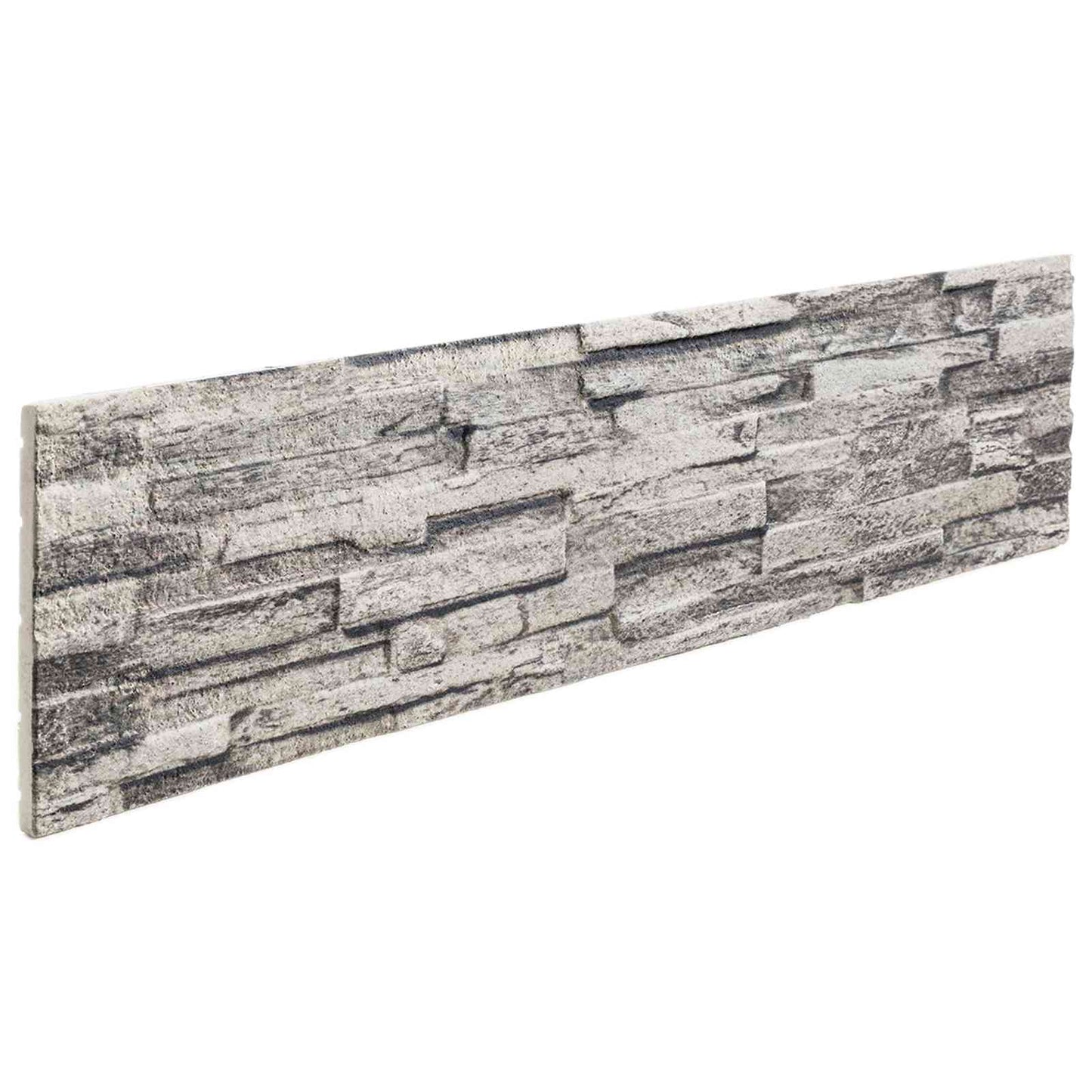 Wandpaneele 10 stk. 100 x 25 cm Hellgrau EPS-Schaum