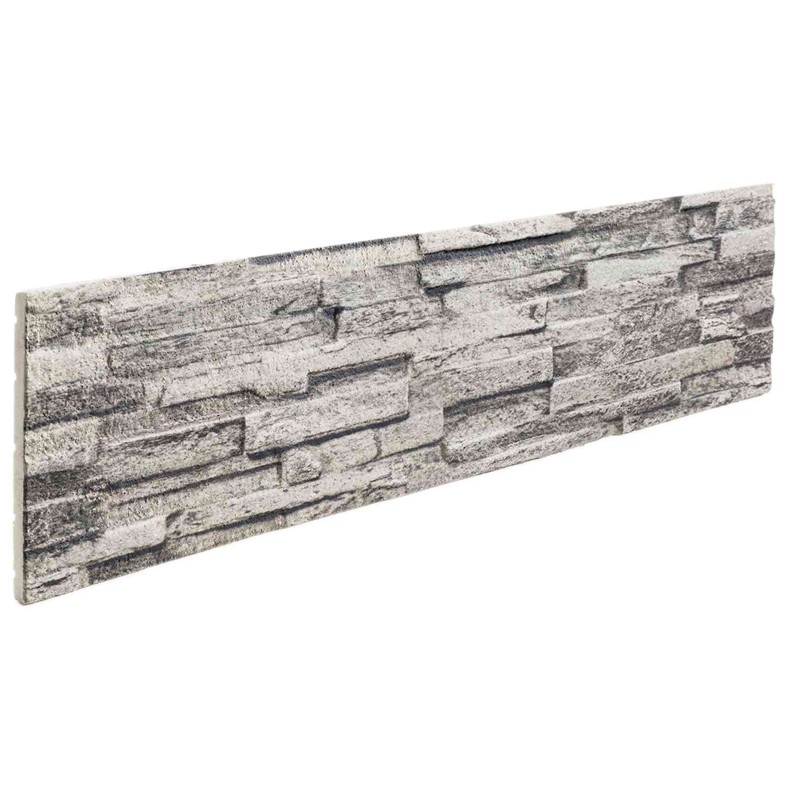 Wandpaneele 10 stk. 100 x 25 cm Hellgrau EPS-Schaum