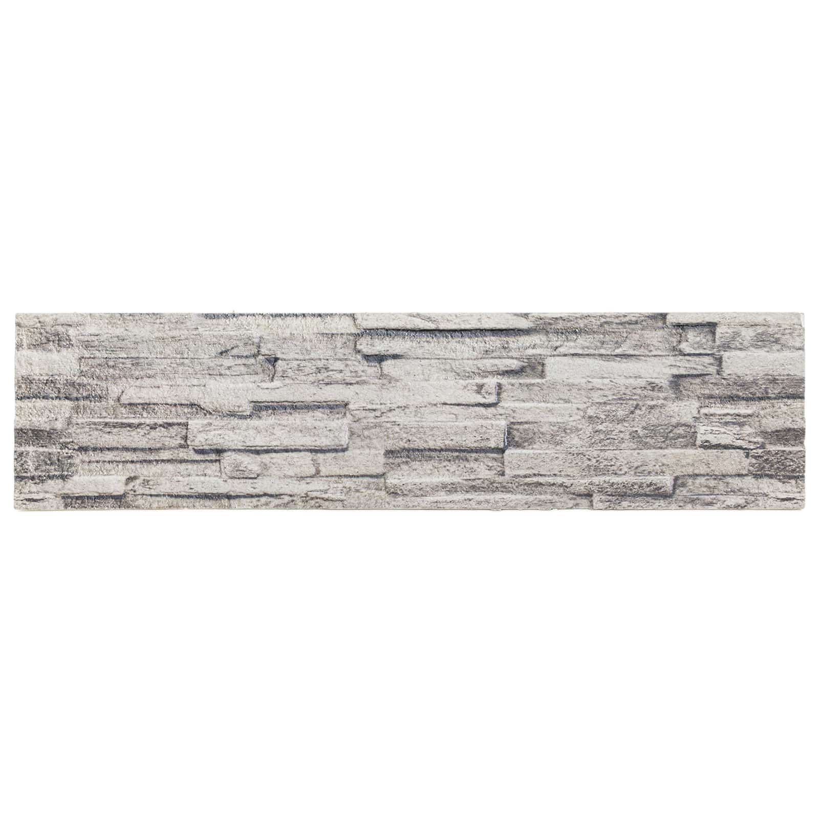 Wandpaneele 10 stk. 100 x 25 cm Hellgrau EPS-Schaum