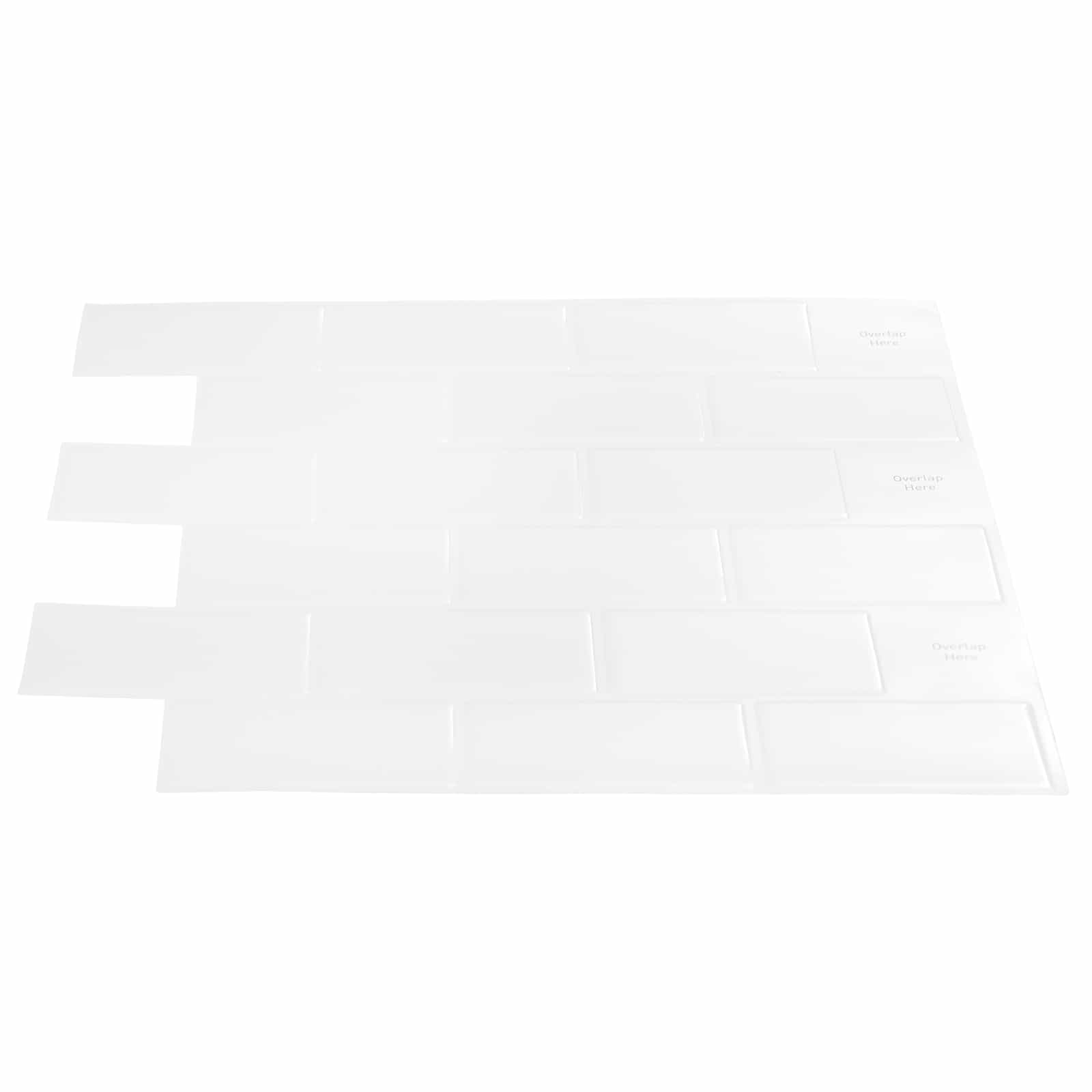 U-Bahn-Fliese 20 Stk. Weiß 30 x 30 cm Polyurethan und PET