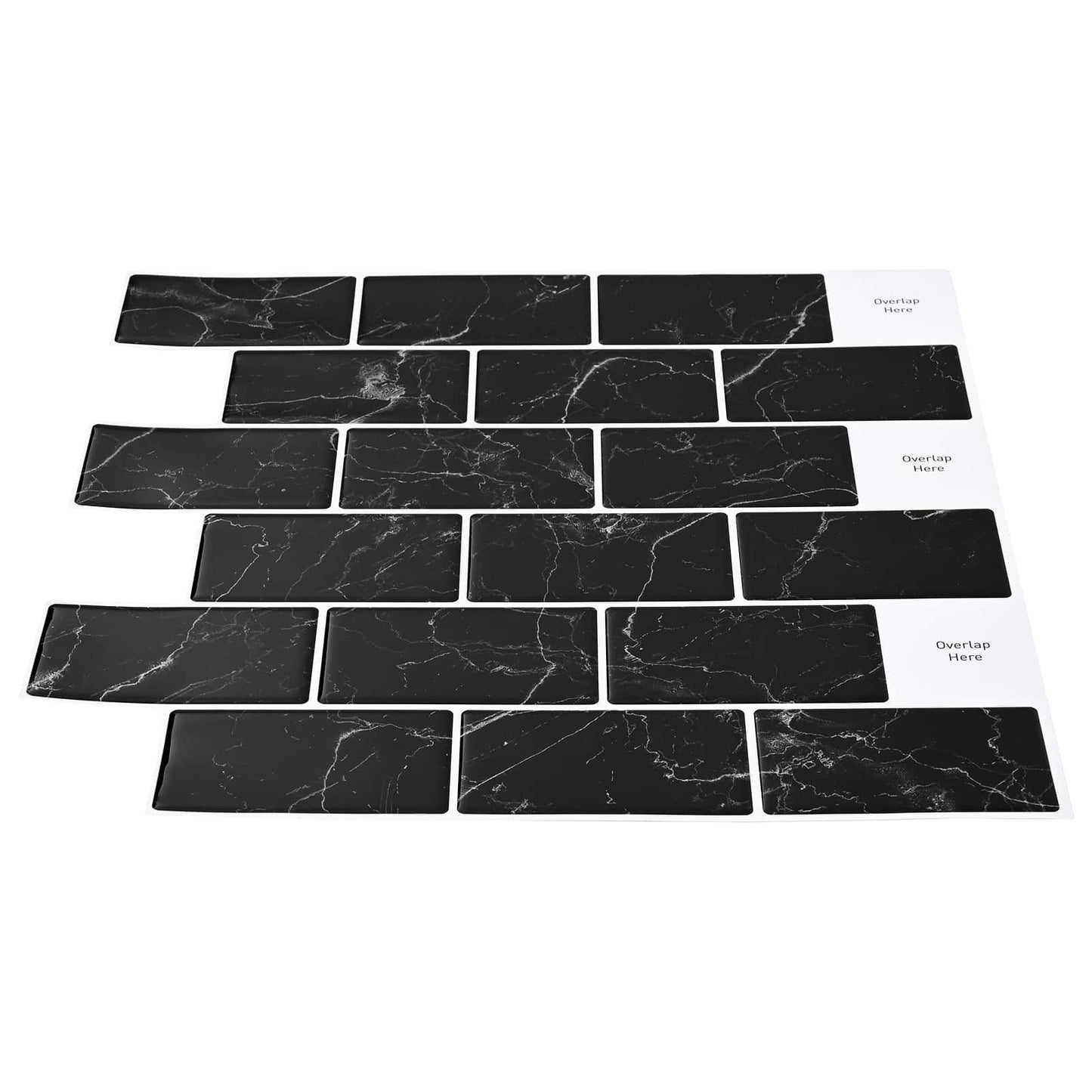 U-Bahn-Fliese 10 Stk. Schwarz Marmor 30 x 30 cm