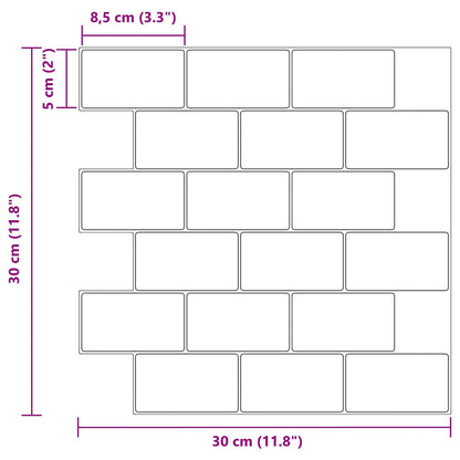 U-Bahn-Fliese 50 Stk. Weiß Marmor 30 x 30 cm