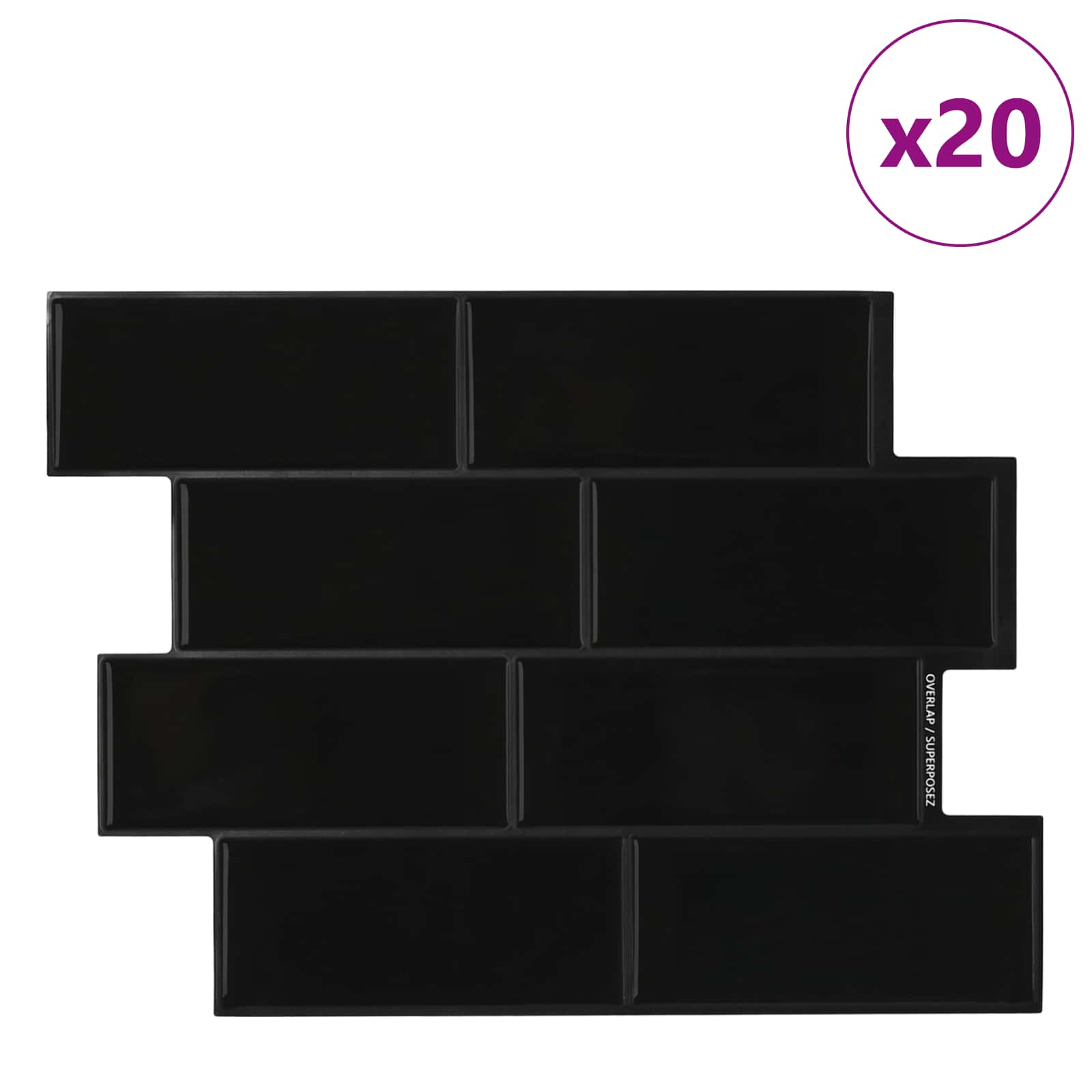 Dekorative Aufkleber 20 stk. Schwarz 29 x 21 cm