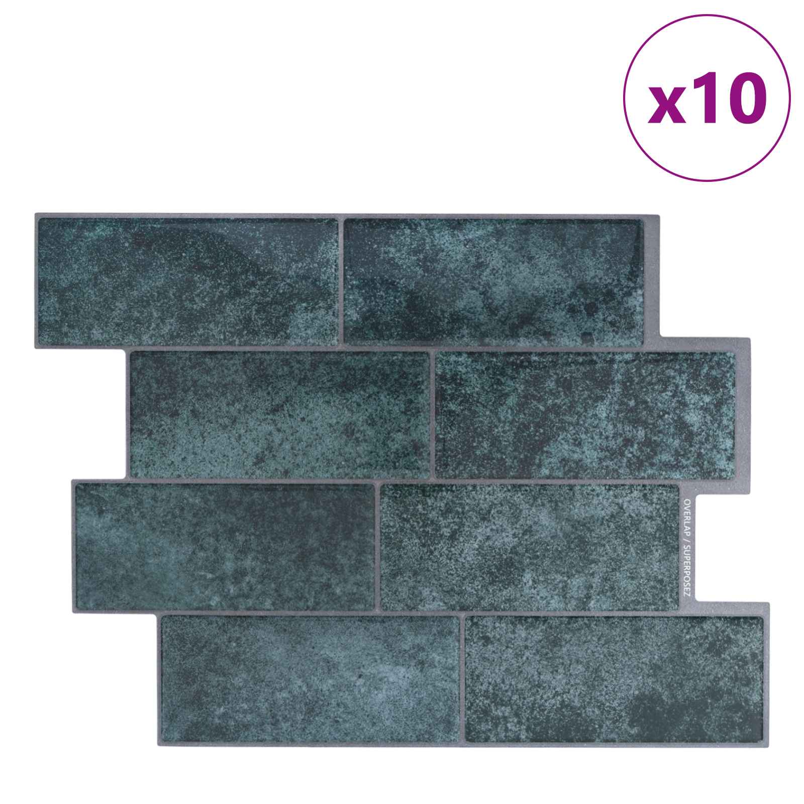Dekorative Aufkleber 10 stk. Blaugrün 29 x 21 cm