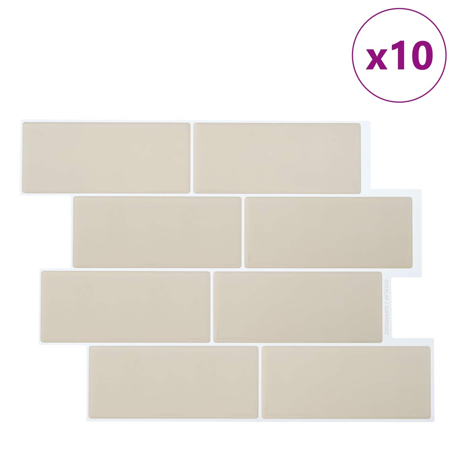 Dekorative Aufkleber 10 stk. Beige 29 x 21 cm