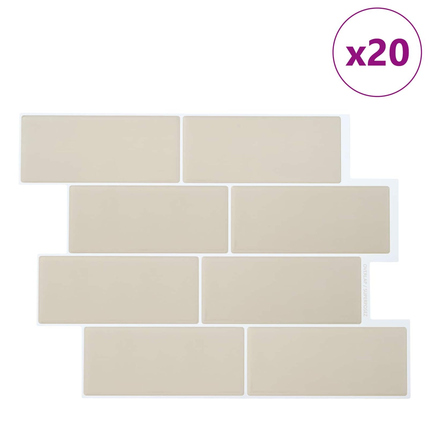 Dekorative Aufkleber 20 stk. Beige 29 x 21 cm