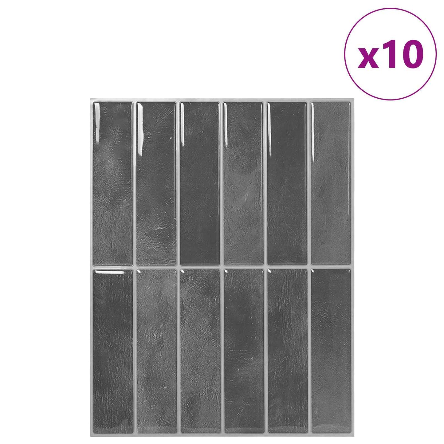 Rechteckige Fliese 10 Stk. Grau 29 x 23 x 0,08 cm