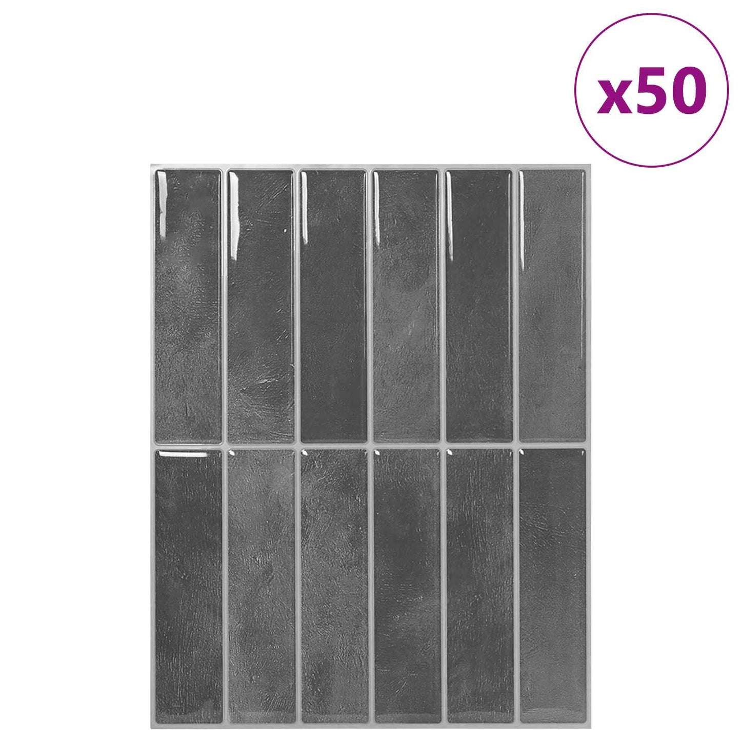 Rechteckige Fliese 50 Stk. Grau 29 x 23 x 0,08 cm