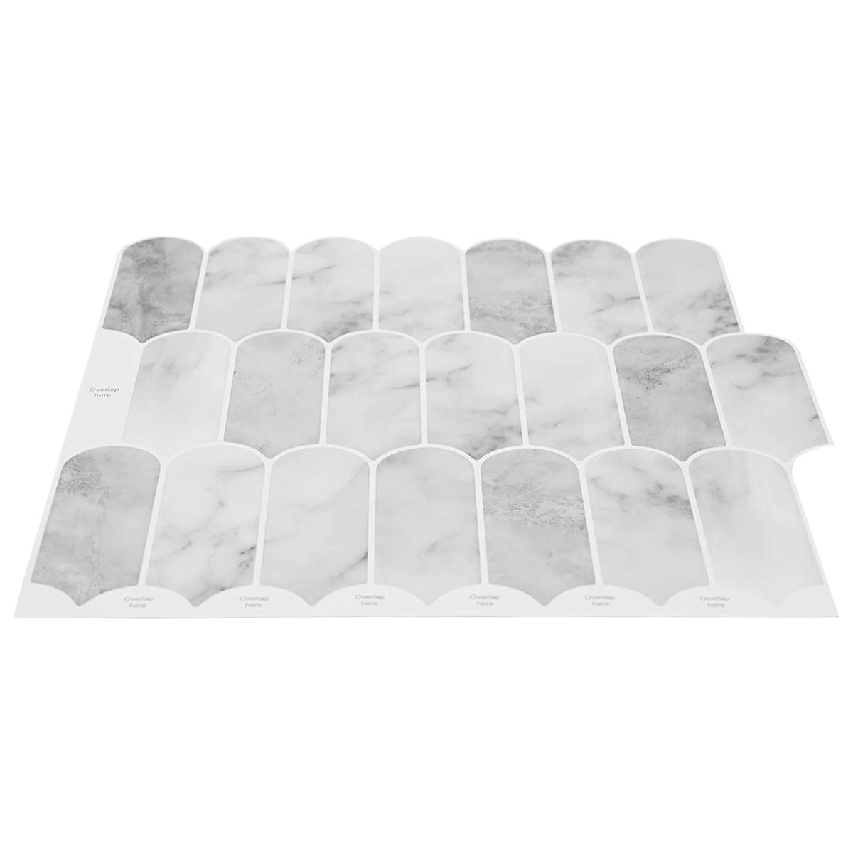 Federfliese 10 Stk. Grau Marmor 30 x 30 cm Polyurethan und PET